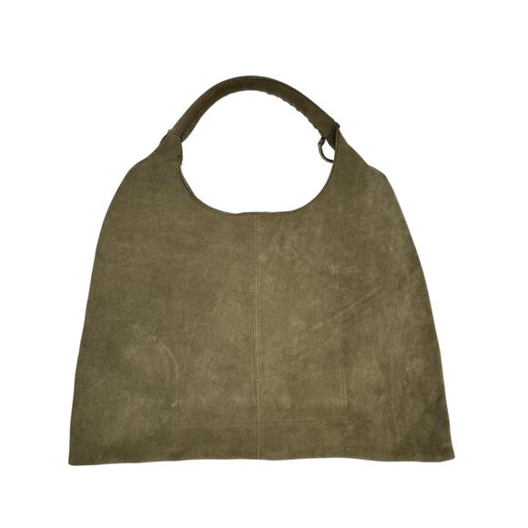 HOBO Green Suede Leather Nomad Hobo Large Square Slouchy Shoulder Bag - Picture 5 of 11